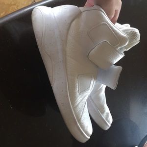 Nike white on white high top shoes